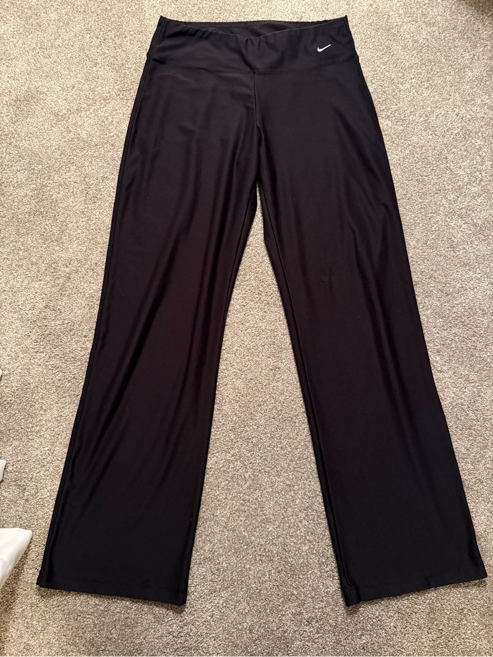 Nike Women's Black Wide-Leg Athletic Pants with Swoosh